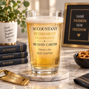 Elegantes Geschenk zur Pensionierung für Buchhalte Glas