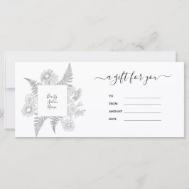 Elegantes Geschenkgutschein in Schwarz und Weiß