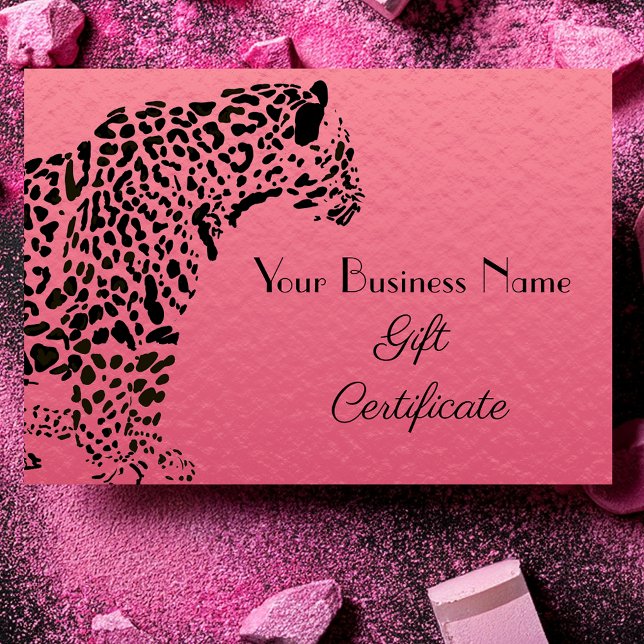 Elegantes Geschenkzertifikat in Rosa und Schwarz (Von Creator hochgeladen)