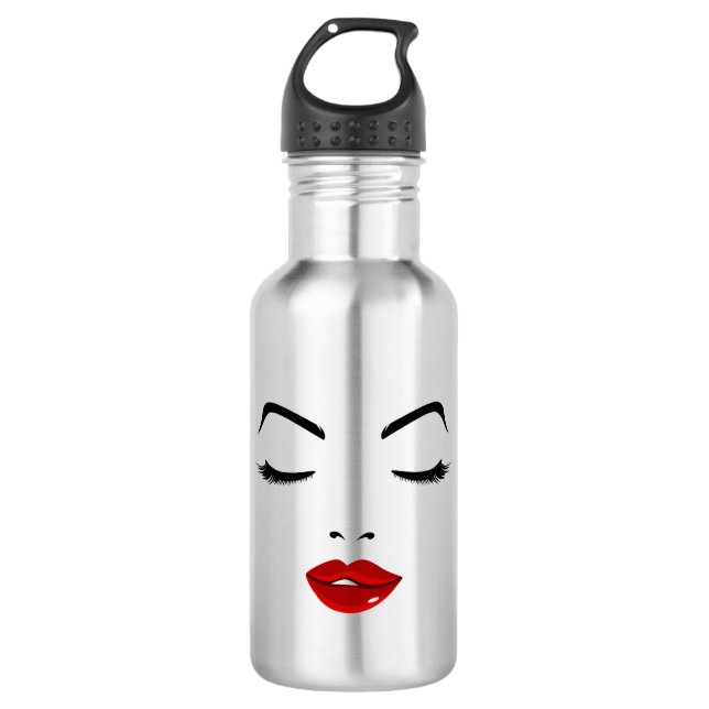 Elegantes Gesicht Edelstahlflasche (Vorderseite)