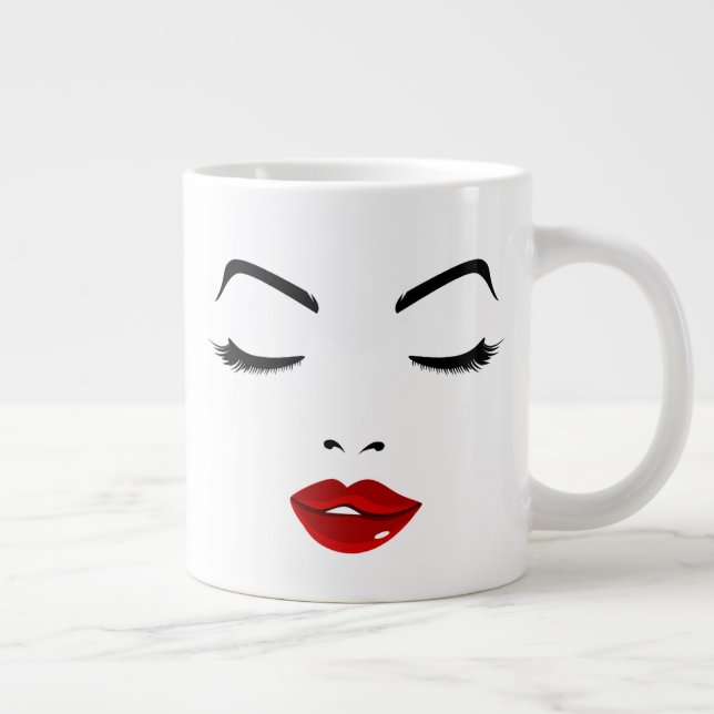 Elegantes Gesicht Jumbo-Tasse (Rechts)