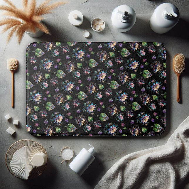 Elegantes gestanztes Glas Chic Floral Muster Badematte (Von Creator hochgeladen)