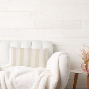 Elegantes gestreiftes Beige von weißem Lumbalkisse Lendenkissen