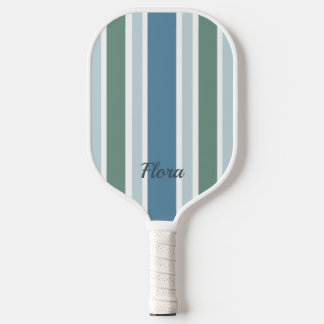 Elegantes gestreiftes blaues und grünes Pickleball Schläger