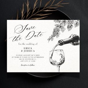 Elegantes Getränk Wein Junggesellinnenabschied Save The Date