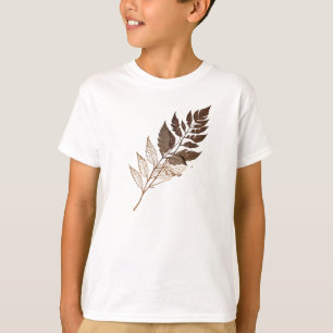 Elegantes getrocknetes braunes Blatt Botanik T-Shirt