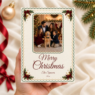 Elegantes gewelltes Frohe Weihnachten Familienport