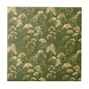 Elegantes Ginkgo-Gartenmuster Fliese