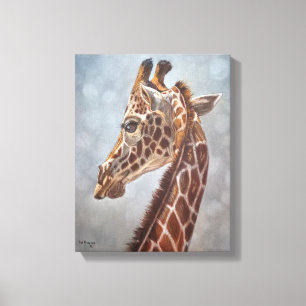 Elegantes Giraffenporträt Gemälde Klein Leinwanddruck