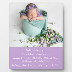 Elegantes Girl Birth Kinderzimmer New Baby Foto Fotoplatte