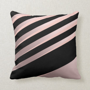 Elegantes girly abstraktes Rosengold, -SCHWARZES Kissen