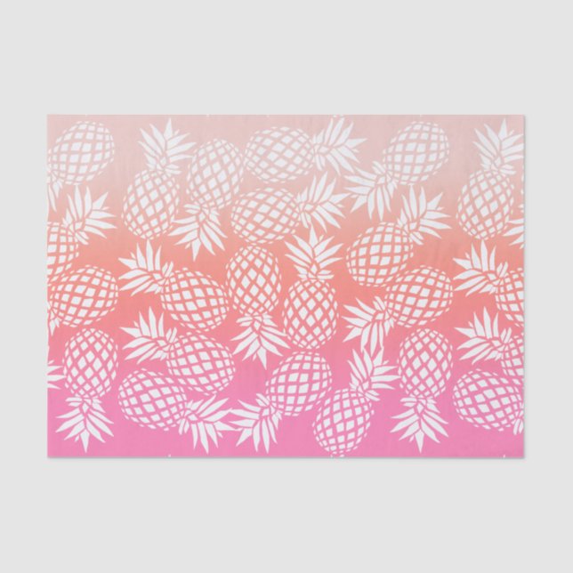 Elegantes Girly Gradient Ananas Muster farbig Seidenpapier (Vorderseite)