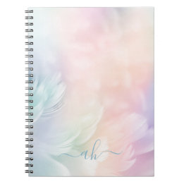 Elegantes, girly, monogrammiertes, pastellfarbenes notizblock