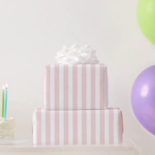Elegantes, girly, pastellrosa Streifenmuster Frühl Geschenkpapier