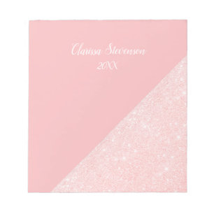 Elegantes, girly Roségold-Glitter und Pastellrosa Notizblock