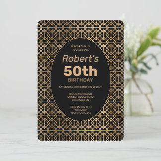 Elegantes Gitter 50. Geburtstag Einladung
