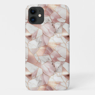 Elegantes Glam Rose Gold Agate Marble Muster Case-Mate iPhone Hülle