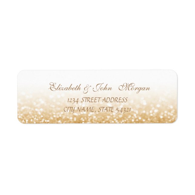 Elegantes Glamour Glittery Address Label (Vorne)