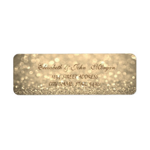 Elegantes Glamour-Glittery-Bokeh-Adresslabel