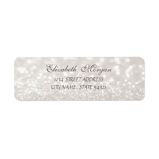 Elegantes Glamour-Glittery-Bokeh-Adresslabel (Vorne)