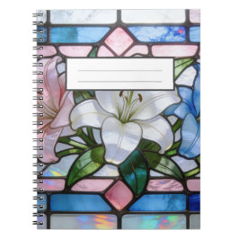Elegantes Glasliliendesign in weichem P Notizblock