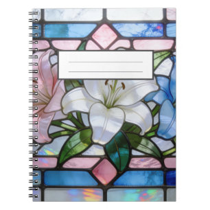 Elegantes Glasliliendesign in weichem P Notizblock