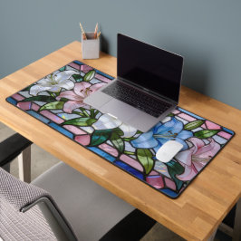 Elegantes Glasmalerei-Lilien-Blumendesign in weich Schreibtischunterlage