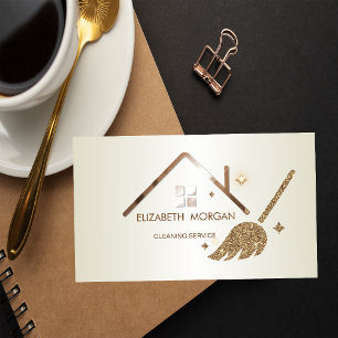 Elegantes Glitzer Broom House Visitenkarte