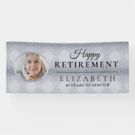 Elegantes Glitzer Custom Foto Retirement Party Banner