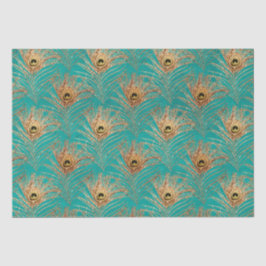 Elegantes Glitzer Peacock Feathers Pattern Seidenpapier