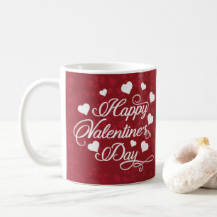 Elegantes Glitzer Rot Frohen Valentinstag Kaffeetasse