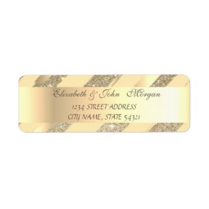 Elegantes glitzerndes Adressetikett mit Folien-Pin