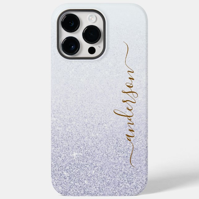 Elegantes glitzerndes monogrammiertes Name Case-Mate iPhone Hülle (Rückseite)