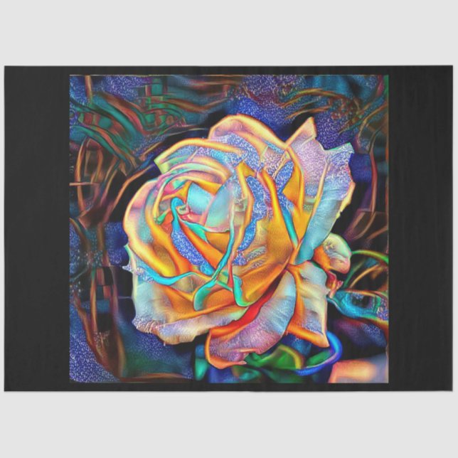 Elegantes Glossy Einzigartige Rose Seidenpapier (Vorderseite)