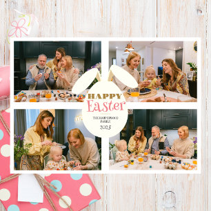Elegantes glückliches Ostereier Familie 4 Foto Feiertagskarte