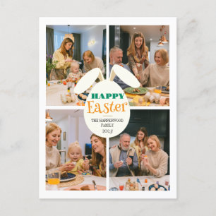 Elegantes glückliches Ostereier Familie 4 Foto Feiertagspostkarte