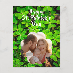 Elegantes Glückskleeblatt Foto St. Patrick's Day Feiertagspostkarte