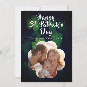 Elegantes Glückskleeblatt Foto St. Patricks Tag Feiertagskarte