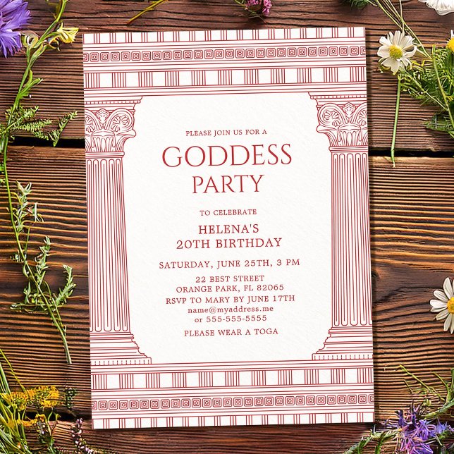 Elegantes Goddess Party laden in Rosa ein Einladung (Von Creator hochgeladen)