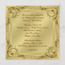 Elegantes Gold 50. Hochzeitliches Jubiläum Party Einladung