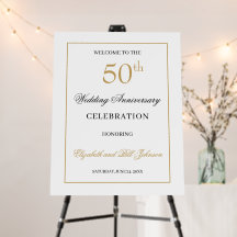 Elegantes Gold 50. Hochzeitsjubiläum Willkommen