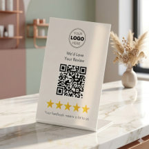 Elegantes Gold 5-Sterne QR-Code Review Ständer Sch