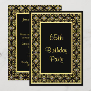 Elegantes Gold, 65. Geburtstag von Diamond Gem Einladung