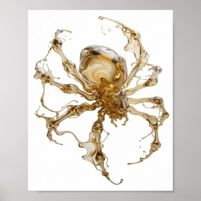 Elegantes Gold ABSTRACT ART Design Poster (Vorne)