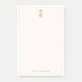 Elegantes Gold Ananas Notepad Post-it Klebezettel