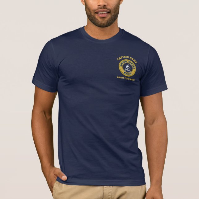 Elegantes Gold Anchor nautische Kapitäne Sommer T-Shirt (Vorderseite)