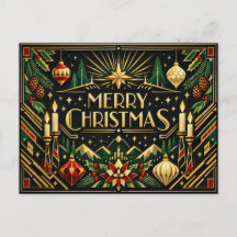 Elegantes Gold Art Deco Frohe Weihnachten