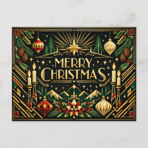 Elegantes Gold Art Deco Frohe Weihnachten