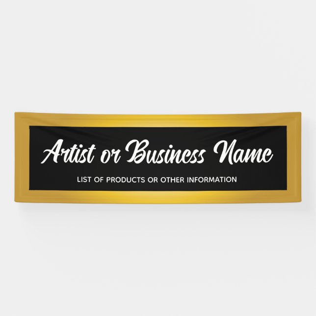 Elegantes Gold Art Show Maker Fair Vendor Banner (Horizontal)