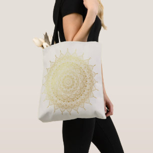 Elegantes Gold auf Cream Floral Henna Mandala